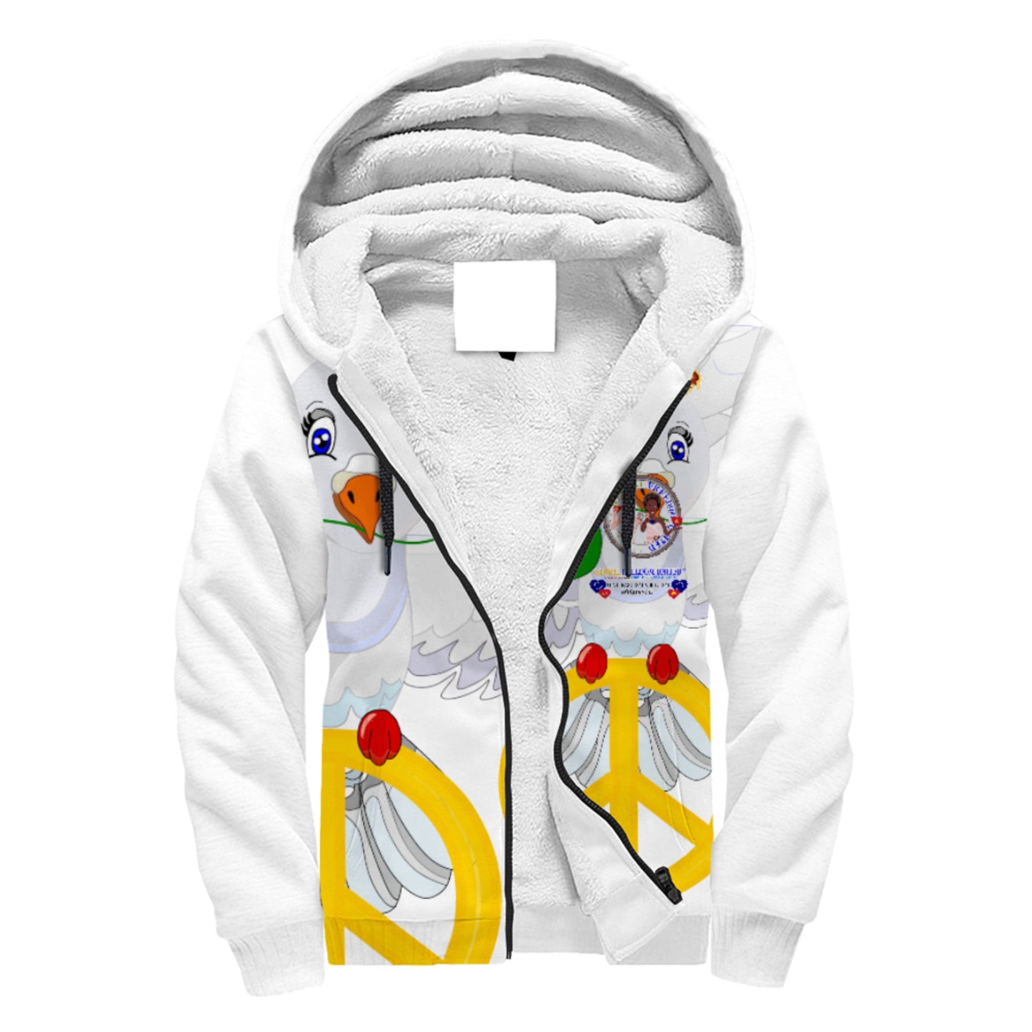 Plush Hoodie GLOBAL FREEDOM UNITED© Women Anti Fascism & Racism EU BIG