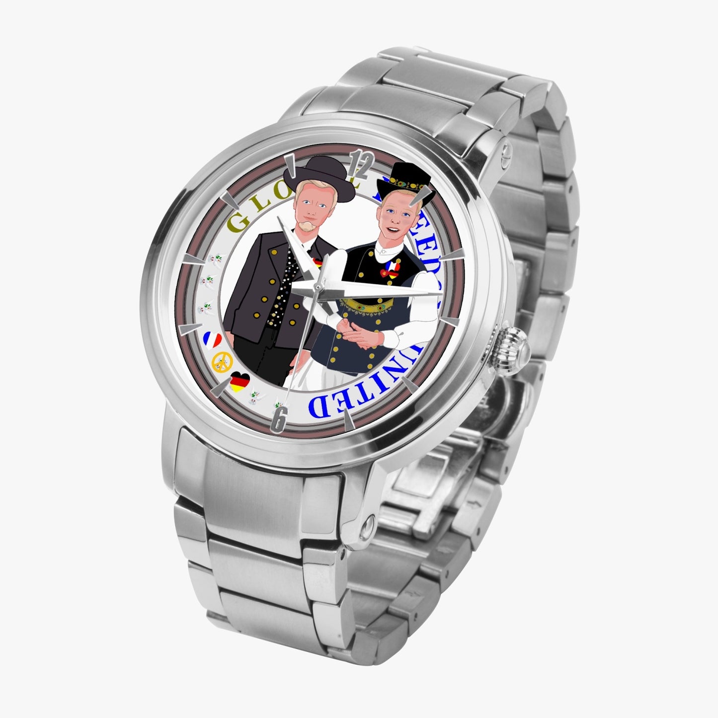 GLOBAL FREEDOM UNITED© New Steel Strap Automatic Watch (With Indicators) Men French & Germany