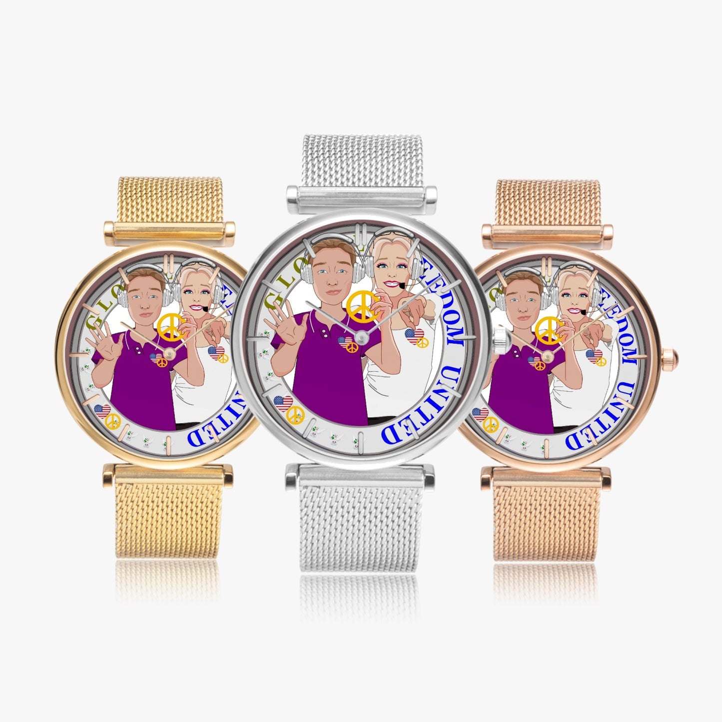 GLOBAL FREEDOM UNITED© Couple Wight American - New Stylish Ultra-Thin Quartz Watch (With Indicators)