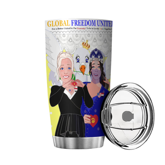 Tumbler GLOBAL FREEDOM UNITED© Women Yemen & USA Yellow