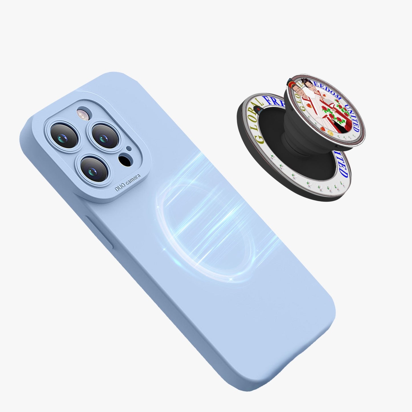 GLOBAL FREEDOM UNITED© Couple China Magnetic Collapsible Grip And Stand