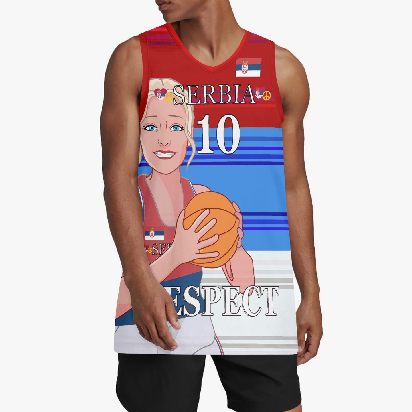 Basketball Jersey GLOBAL FREEDOM UNITED COUPLE EDITION WOMEN SERBIA v1 10