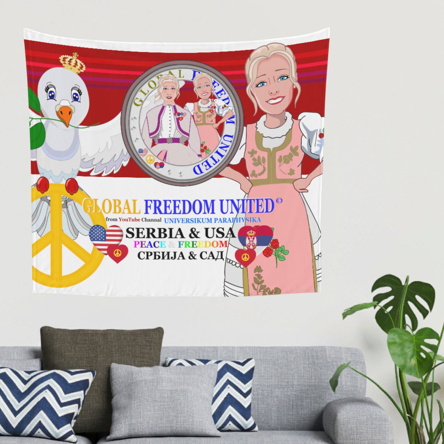 Tupestry GLOBAL FREEDOM UNITED© Women Serbia & USA Red