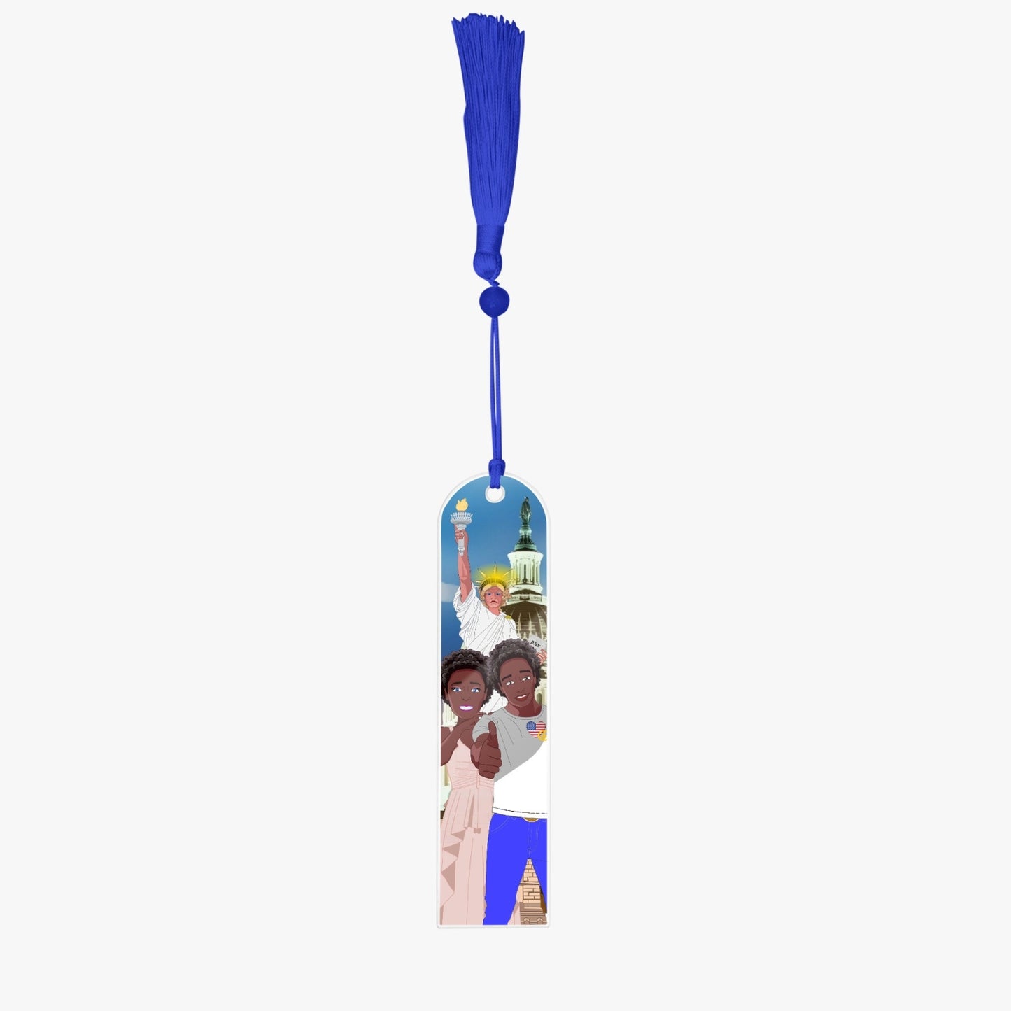 Acrylic Bookmark - Semicircle GLOBAL FREEDOM UNITED© COUPLE USA V1