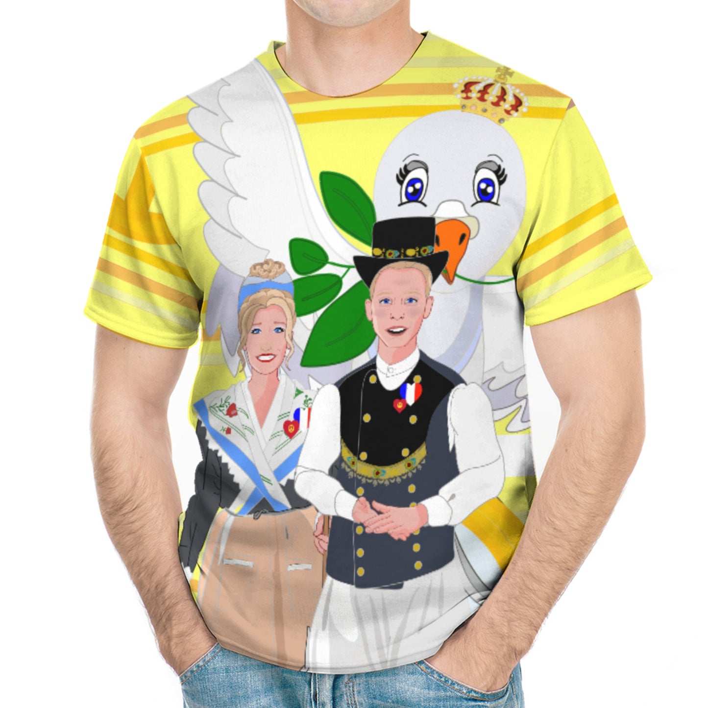 Men´s T-shirt GLOBAL FREEDOM UNITED© Couple French Yellow