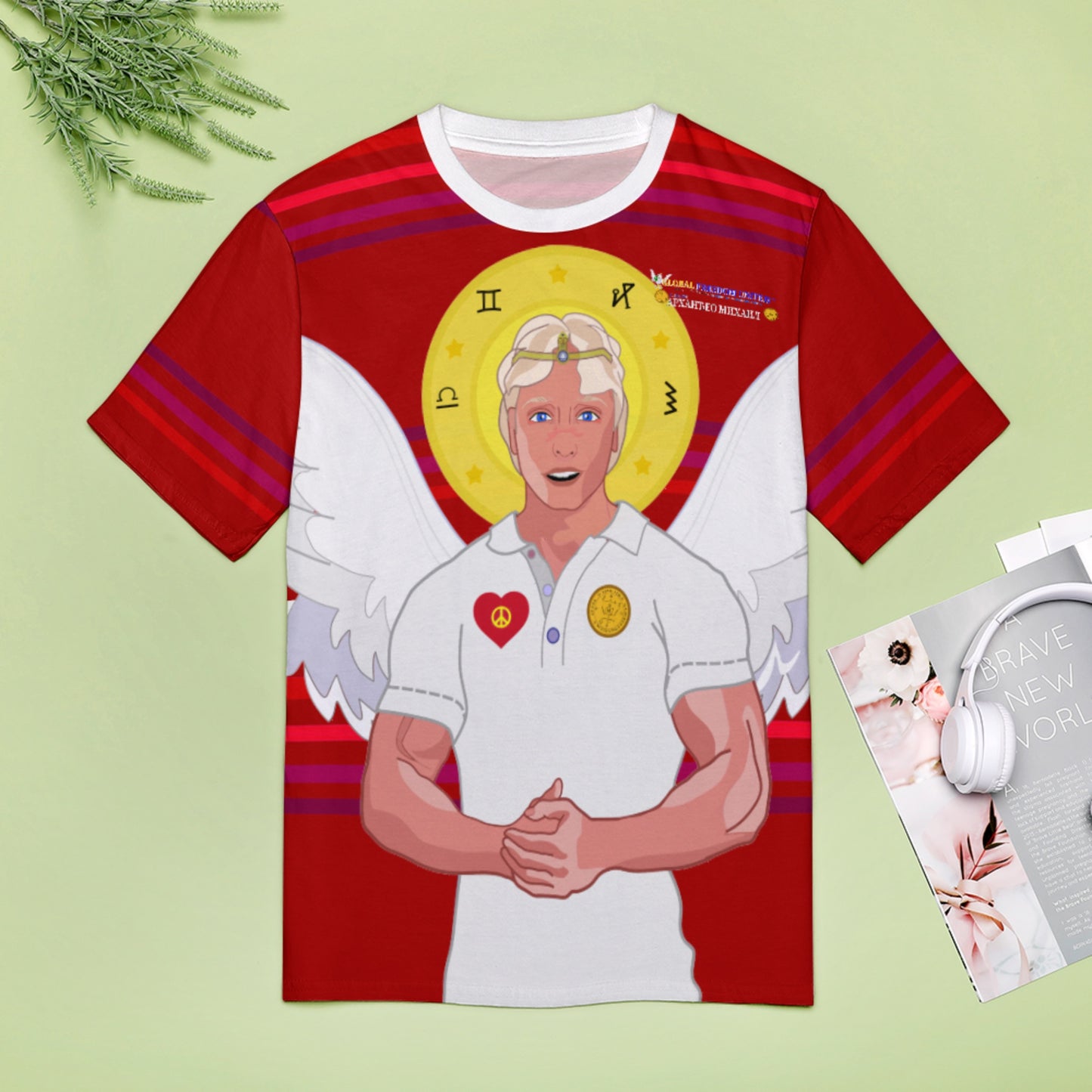 Women´s T-shirt  GLOBAL FREEDOM UNITED© Archangel Michael Serbia V2 Red