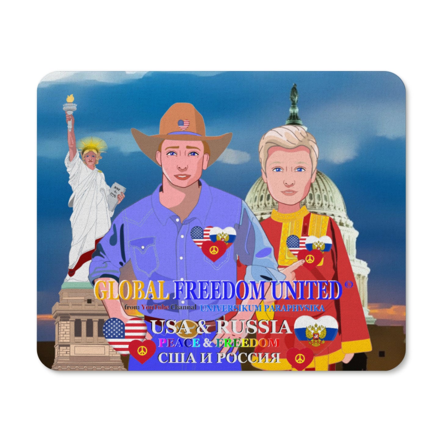 Mouse Pad GLOBAL FREEDOM UNITED© Men Russia & USA