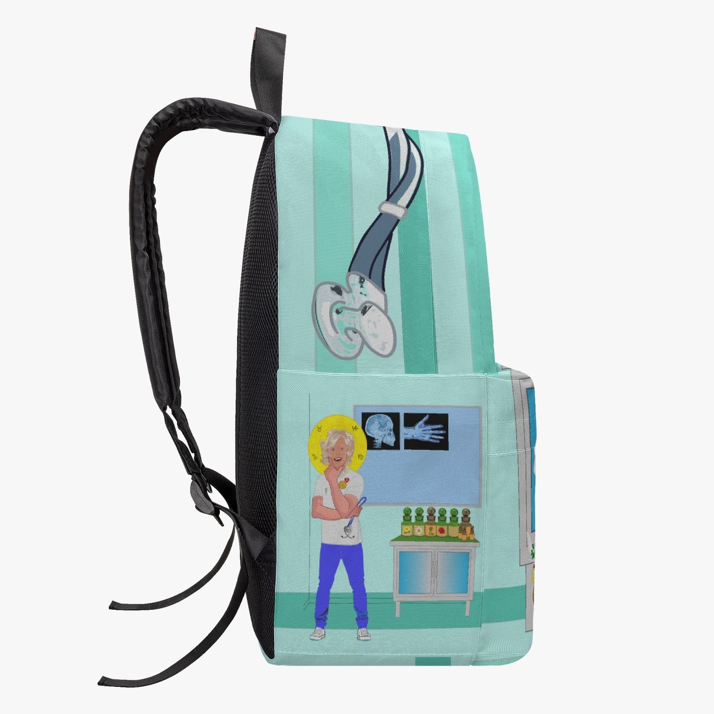 GLOBAL FREEDOM UNITED© Archangel Rafael as Doc English Light Green - All-over-print Canvas Backpack