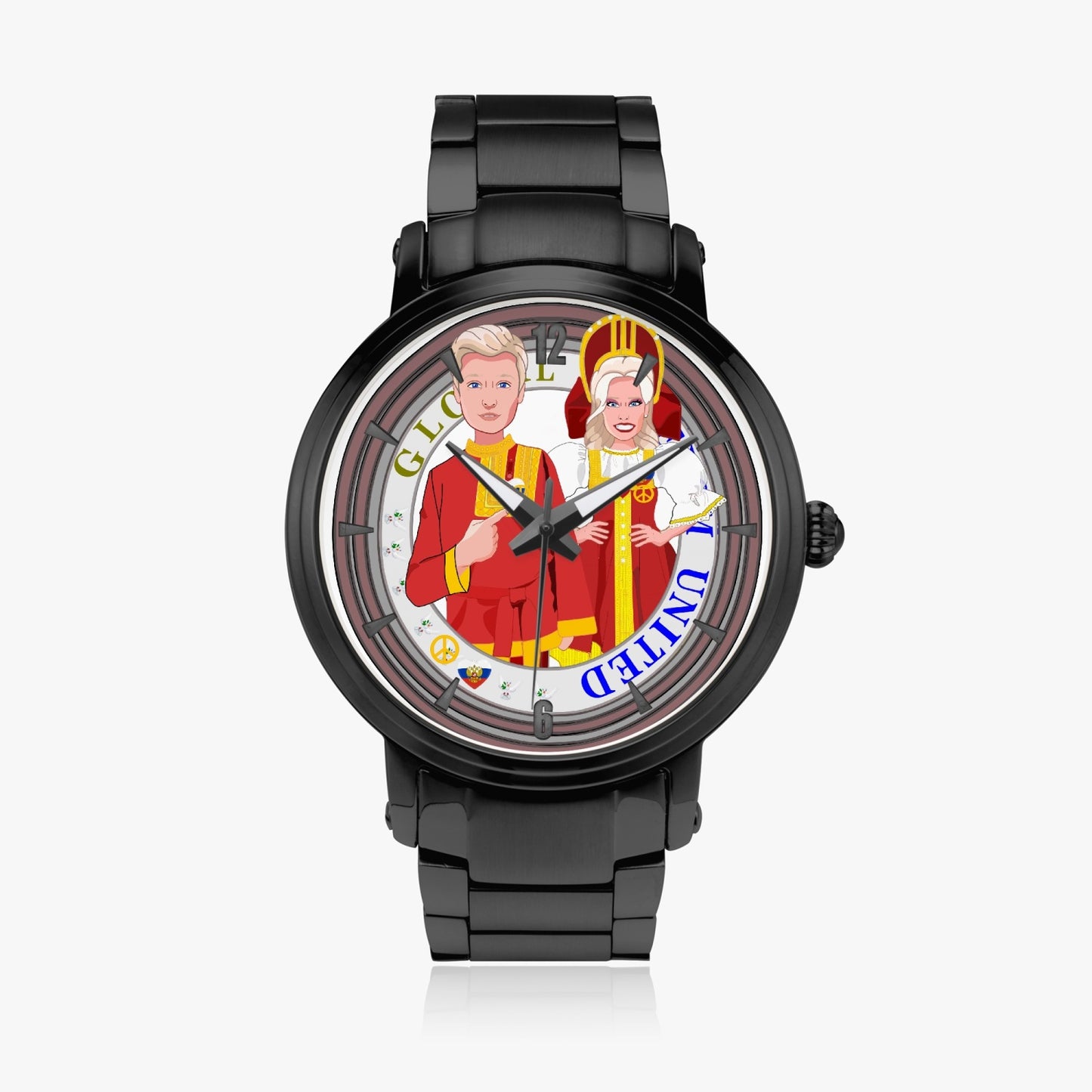 GLOBAL FREEDOM UNITED© Couple Russia New Steel Strap Automatic Watch (With Indicators)