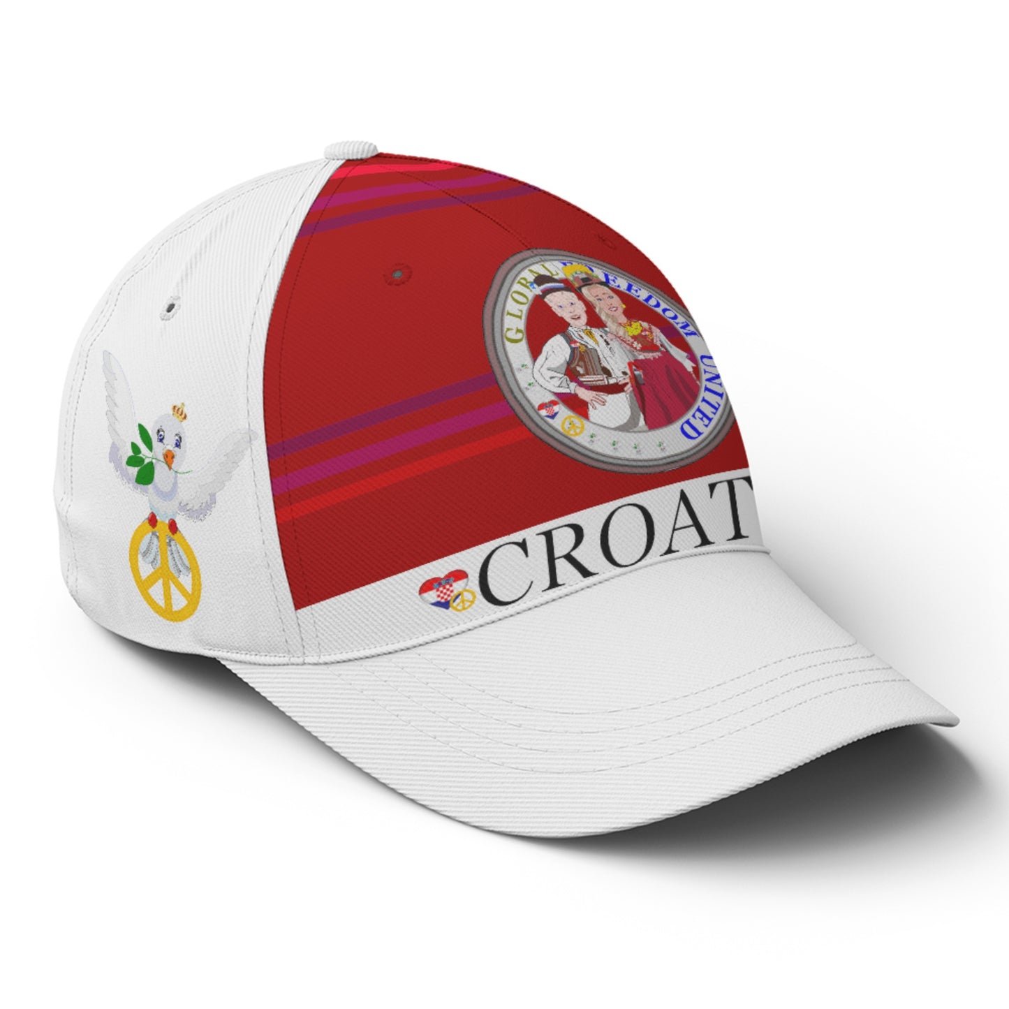 Basketball Cap GLOBAL FREEDOM UNITED© Couple Croatia Red