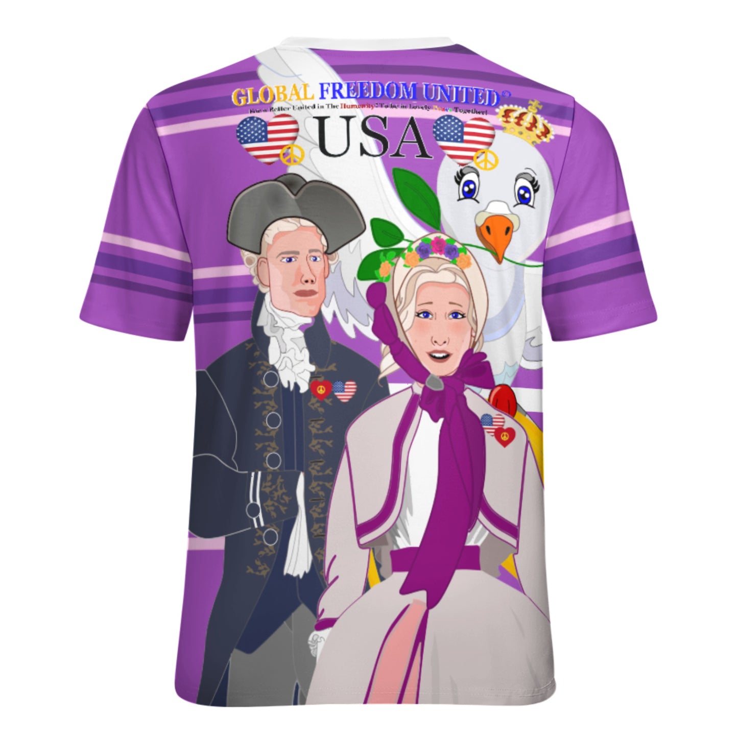 Women´s T-shirt GLOBAL FREEDOM UNITED© Couple USA V3 Lilac