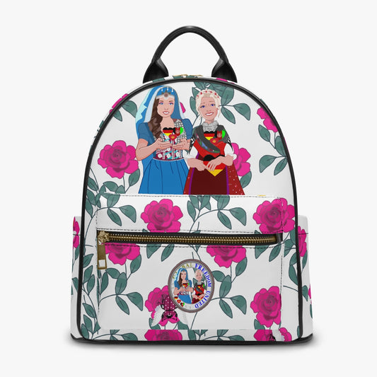 GLOBAL FREEDOM UNITED© Women Afghanistan & Germany Pink Roses - All Over Printed PU Backpack