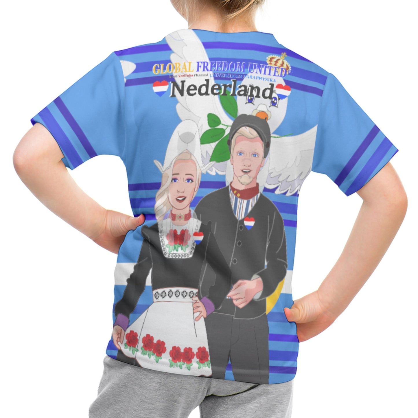 Kid´s T-shirt GLOBAL FREEDOM UNITED© Couple Nederland Deep Blue