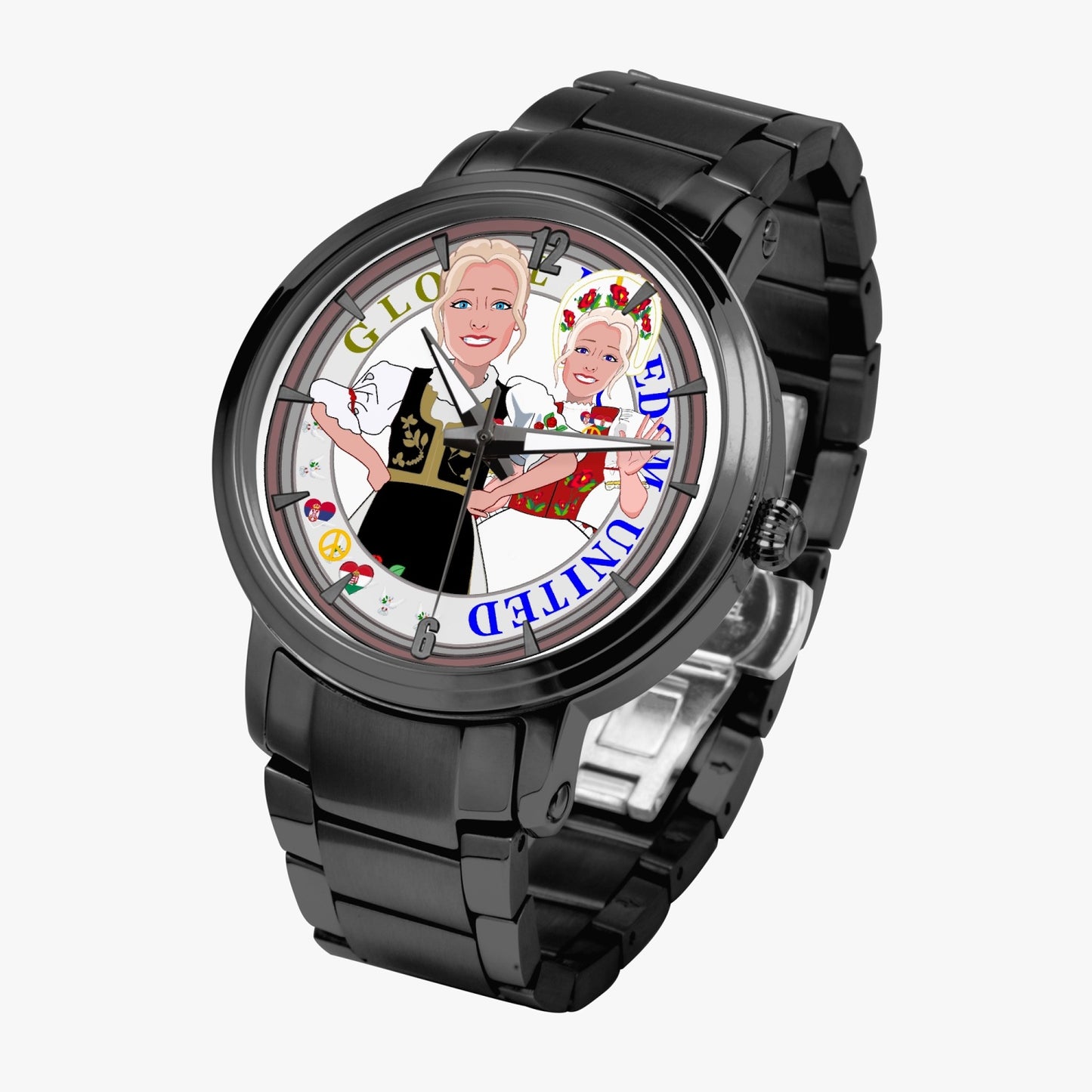 New Steel Strap Automatic Watch (With Indicators) GLOBAL FREEDOM UNITED© WOMEN SERBIA & HUNGARY