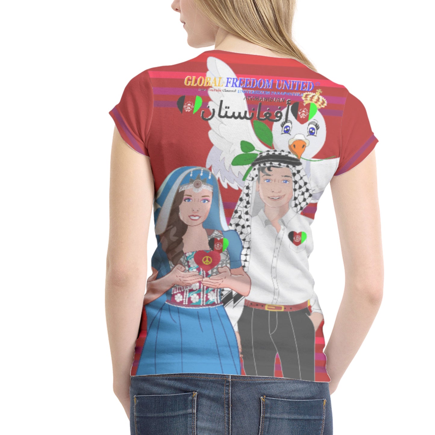 Women´s T-shirt 1 GLOBAL FREEDOM UNITED© Couple Afghanistan Red