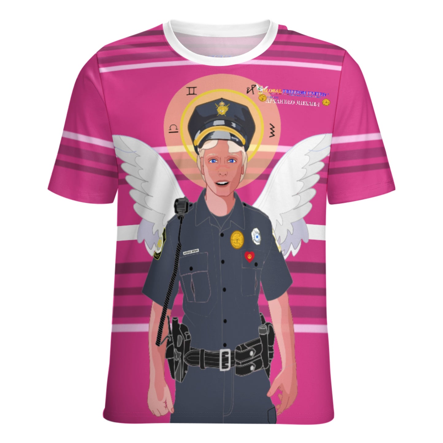 Women´s T-shirt  GLOBAL FREEDOM UNITED© Archangel Michael Serbia V4 Pink2
