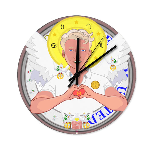 Wooden Wall Clock Without Scale GLOBAL FREEDOM UNITED© Archangel Rafael