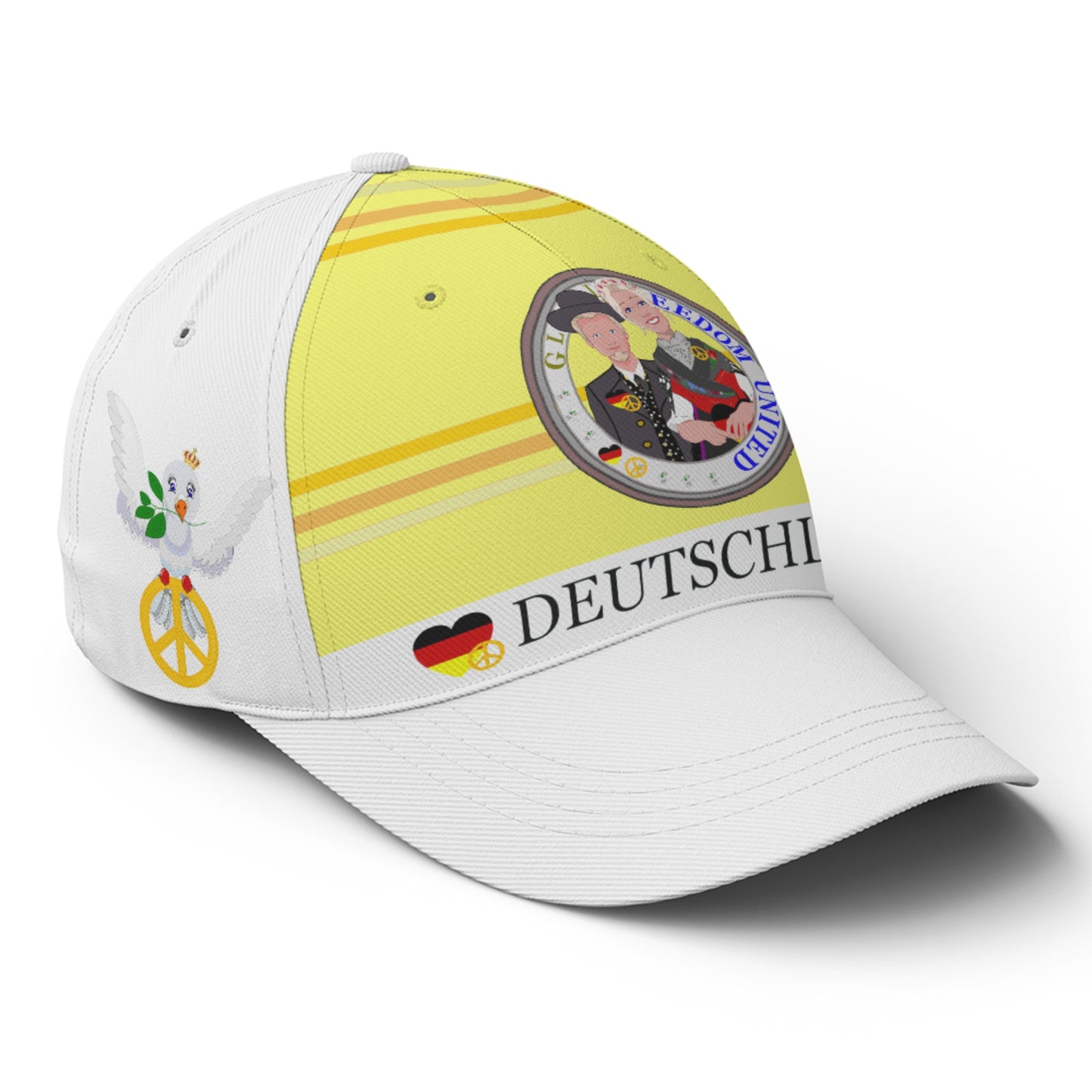 Basketball Cap GLOBAL FREEDOM UNITED© Couple Germany Yellow