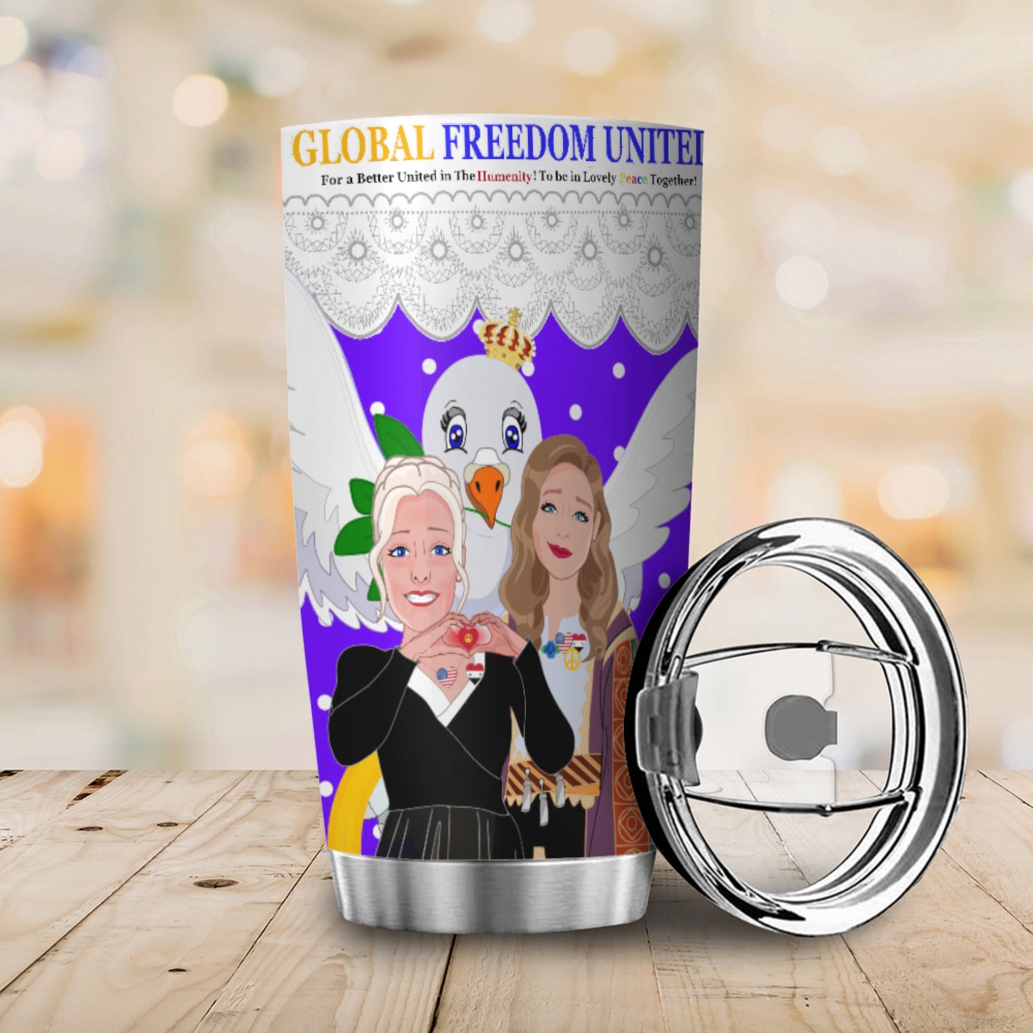 Tumbler GLOBAL FREEDOM UNITED© Women Syria & USA Lilac2