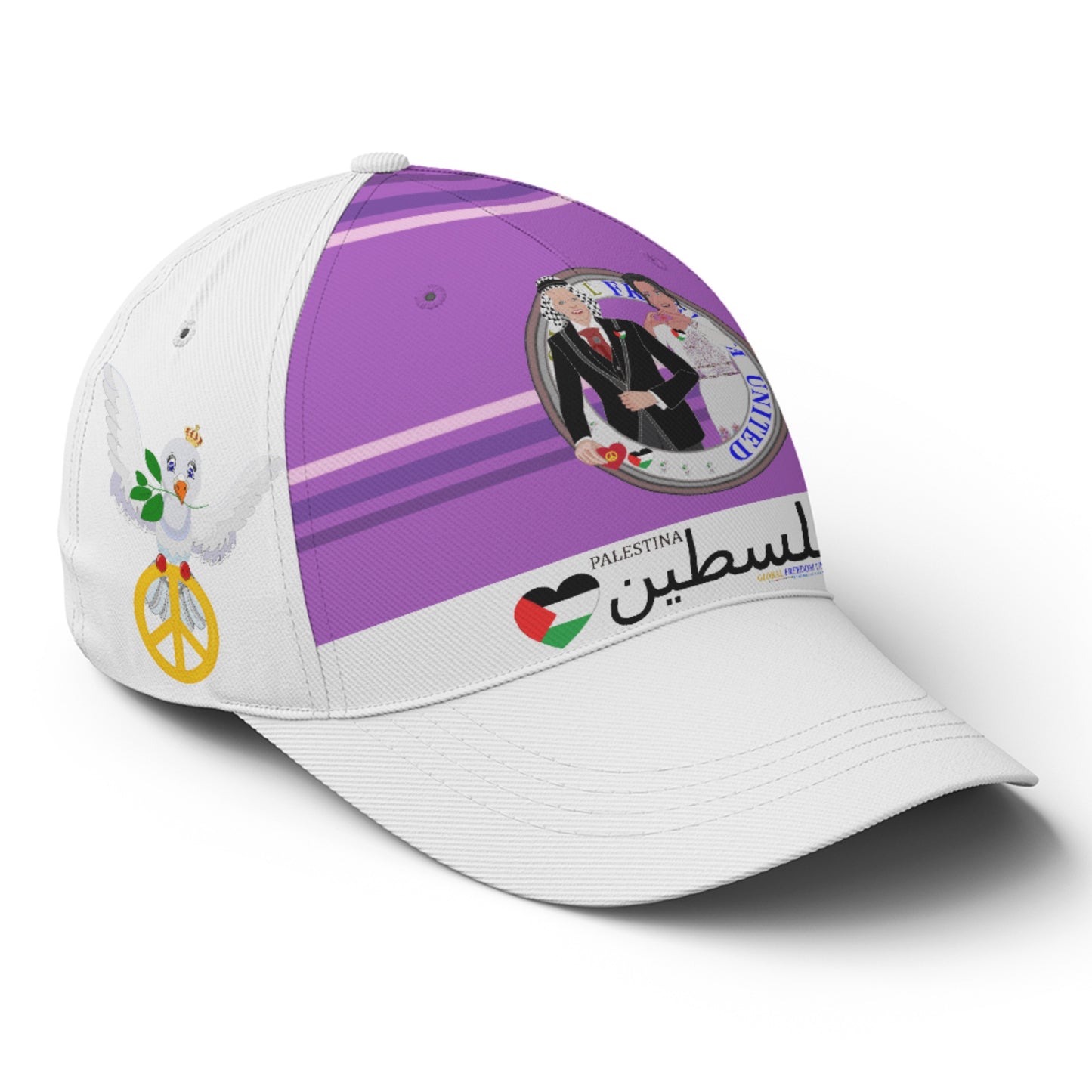 Basketball Cap GLOBAL FREEDOM UNITED© Couple Palestina Lilac