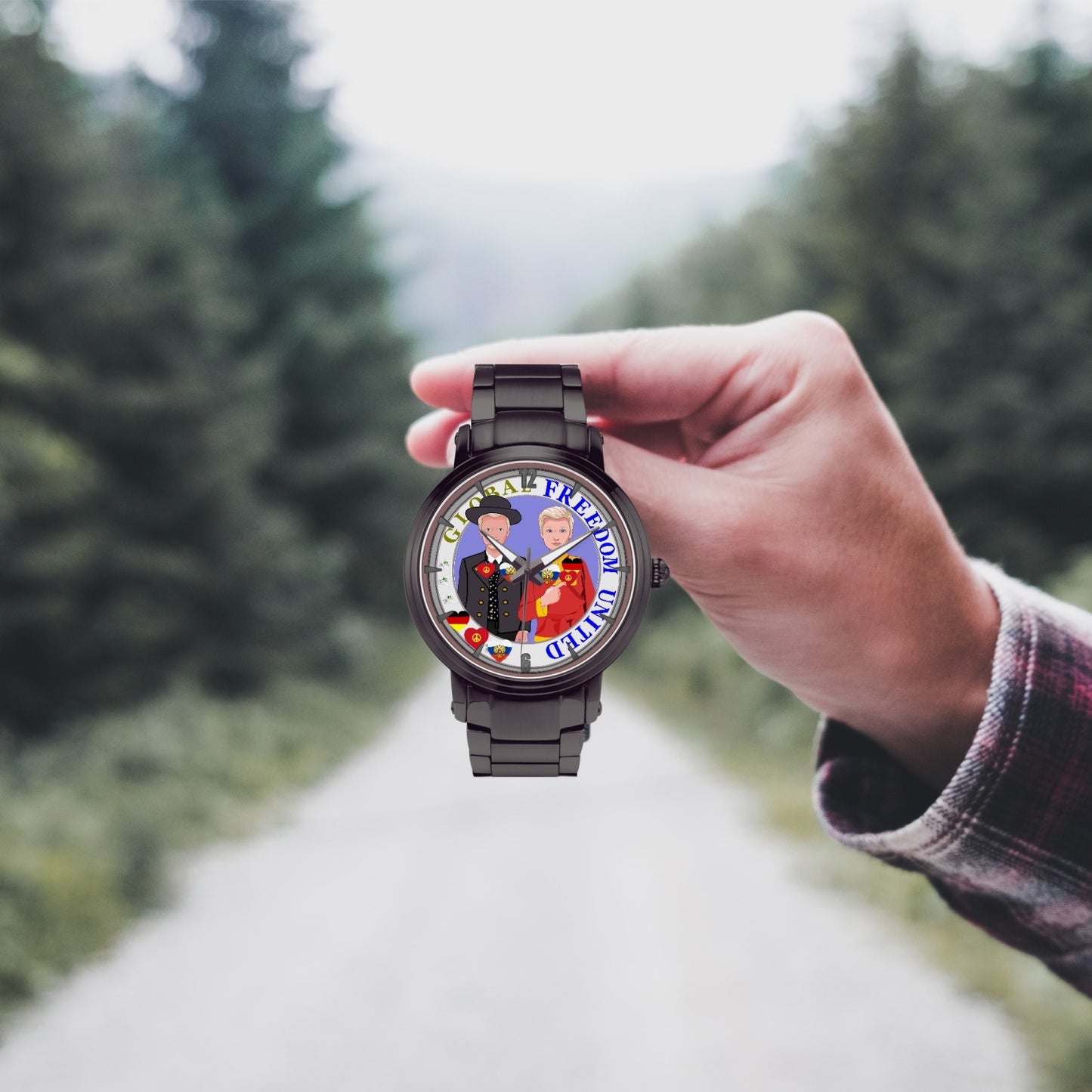 New Steel Strap Automatic Watch (With Indicators) GLOBAL FREEDOM UNITED© MEN GERMANY & RUSSIA