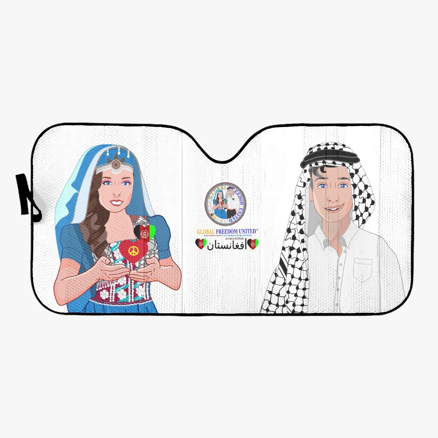 GLOBAL FREEDOM UNITED© Couple Afghanistan Car Windshield Sun Shade