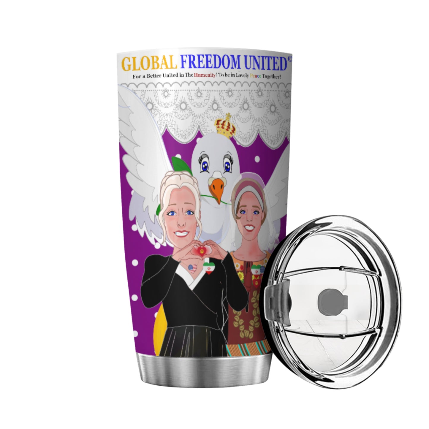 Tumbler GLOBAL FREEDOM UNITED© Women Iran & USA Lilac1
