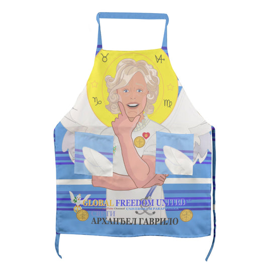 Apron GLOBAL FREEDOM UNITED© Archangel Gabriel Serbia Deep Blue