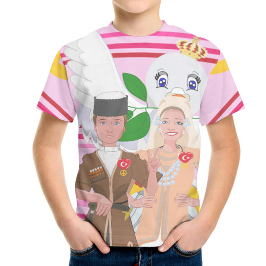 Kid´s T-shirt GLOBAL FREEDOM UNITED© Couple Turkey Pink1