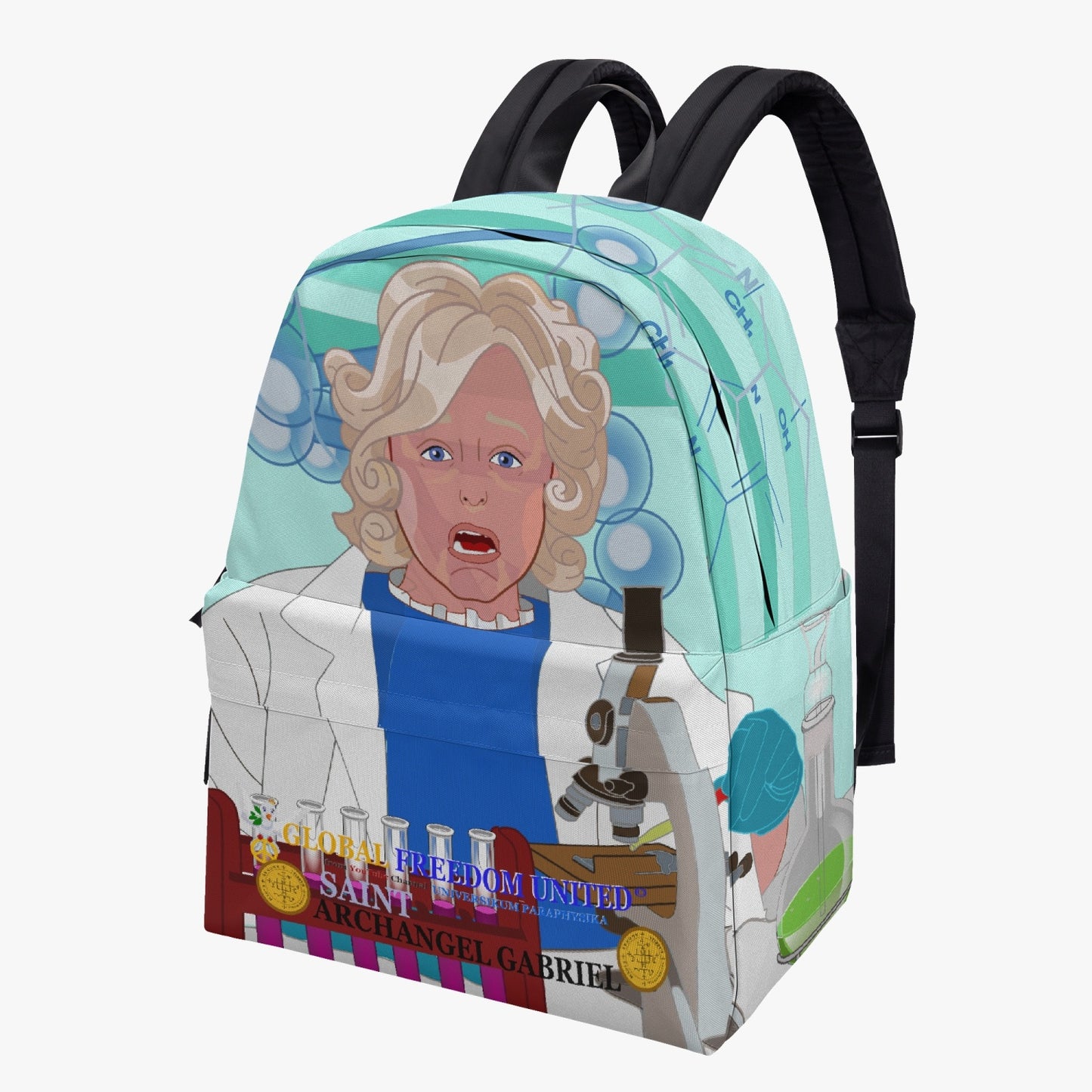 GLOBAL FREEDOM UNITED© Archangel Gabriel LAB Light Green - All-over-print Canvas Backpack