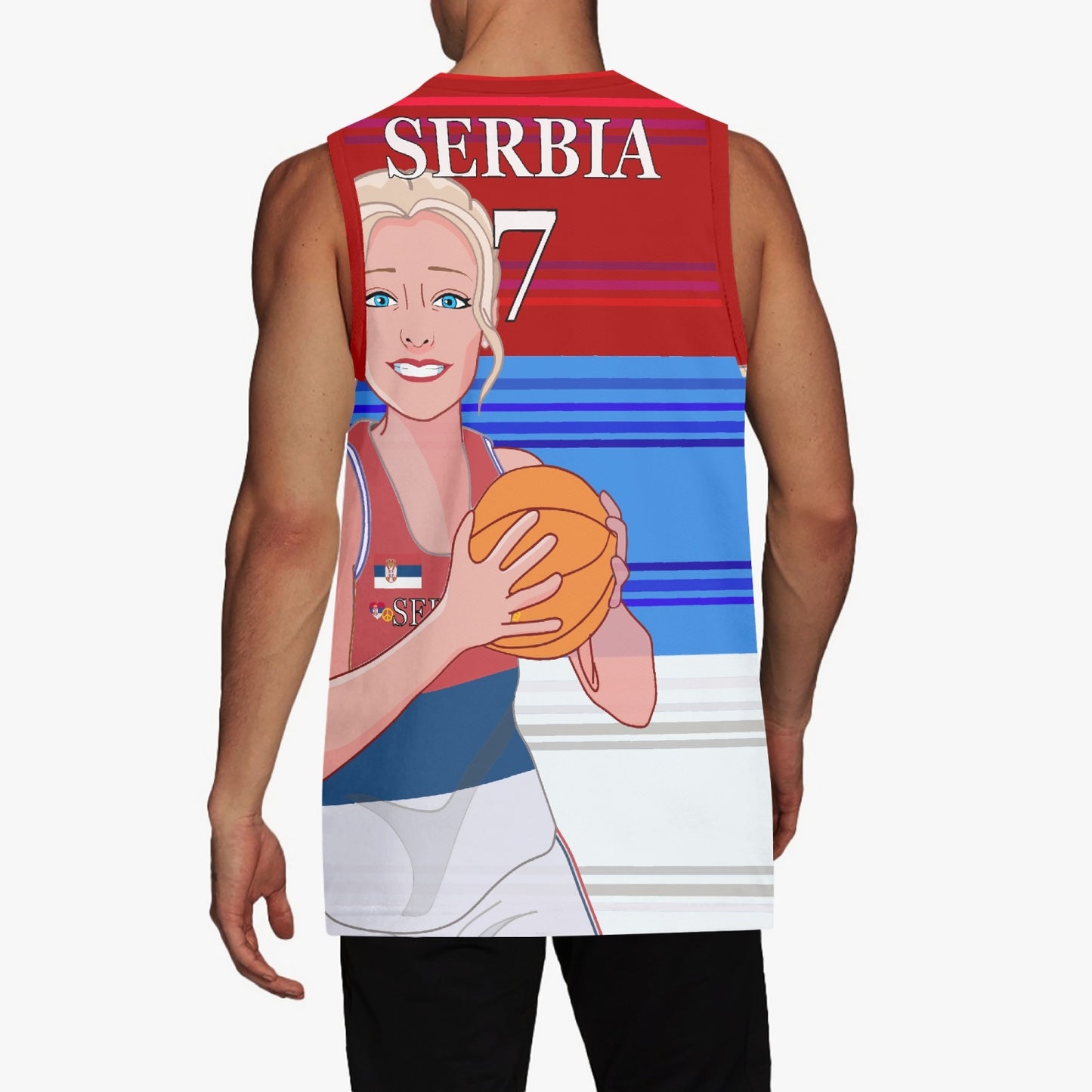 Basketball Jersey GLOBAL FREEDOM UNITED COUPLE EDITION WOMEN SERBIA v17