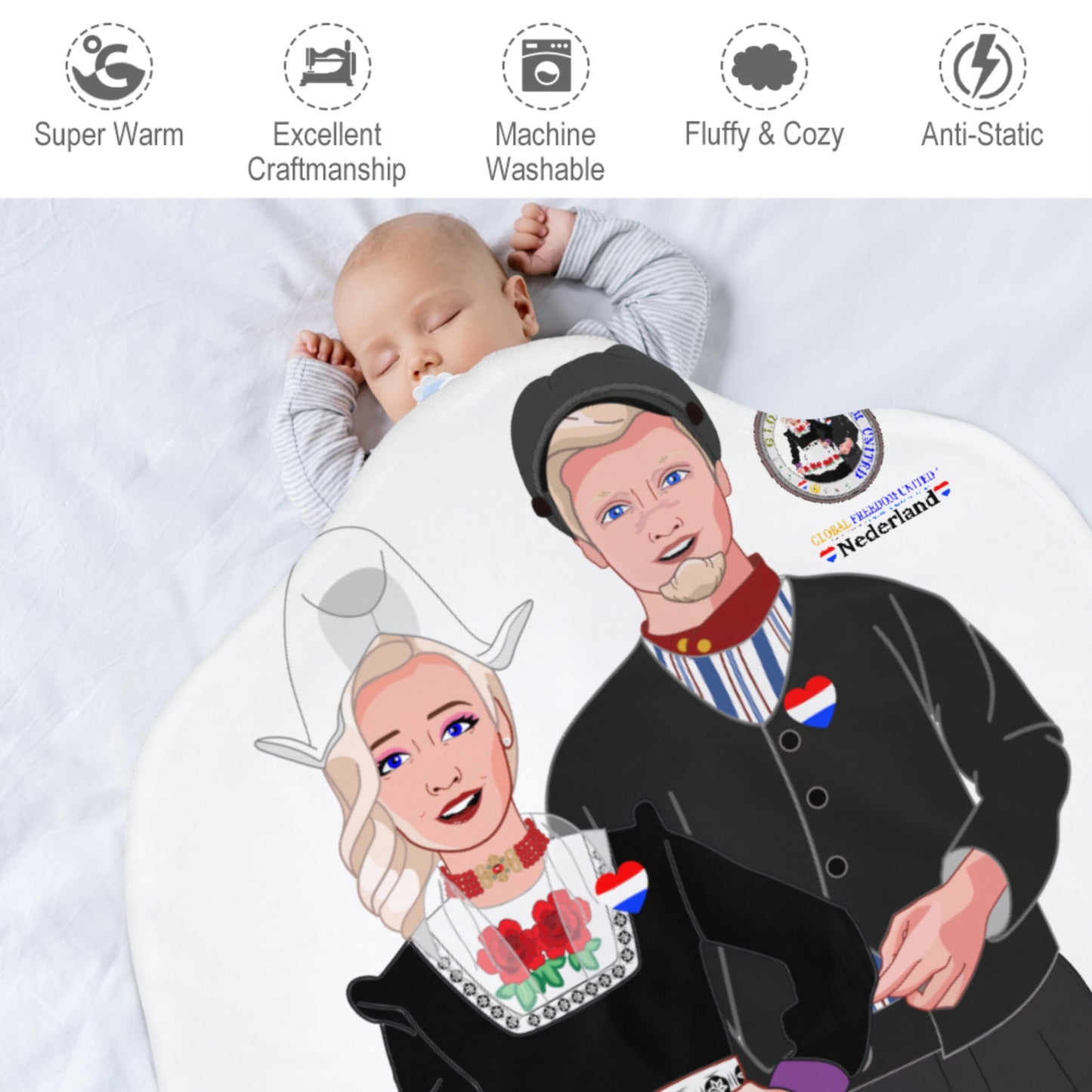 Blanket For Kids GLOBAL FREEDOM UNITED© Couple Nederland V2