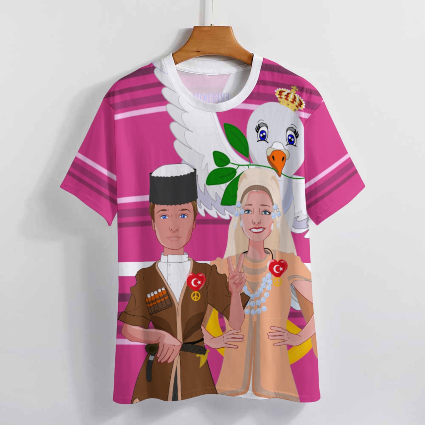 Women´s T-shirt GLOBAL FREEDOM UNITED© Couple Turkey Pink2