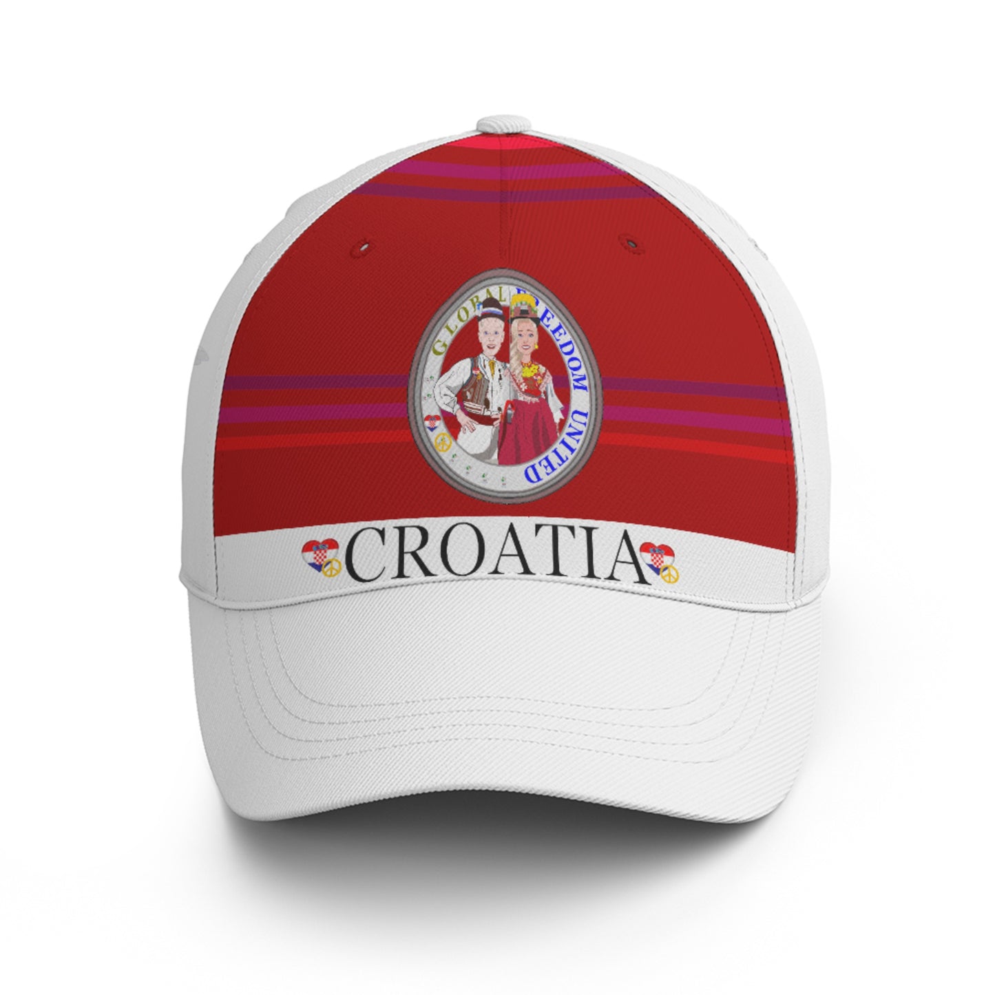 Basketball Cap GLOBAL FREEDOM UNITED© Couple Croatia Red