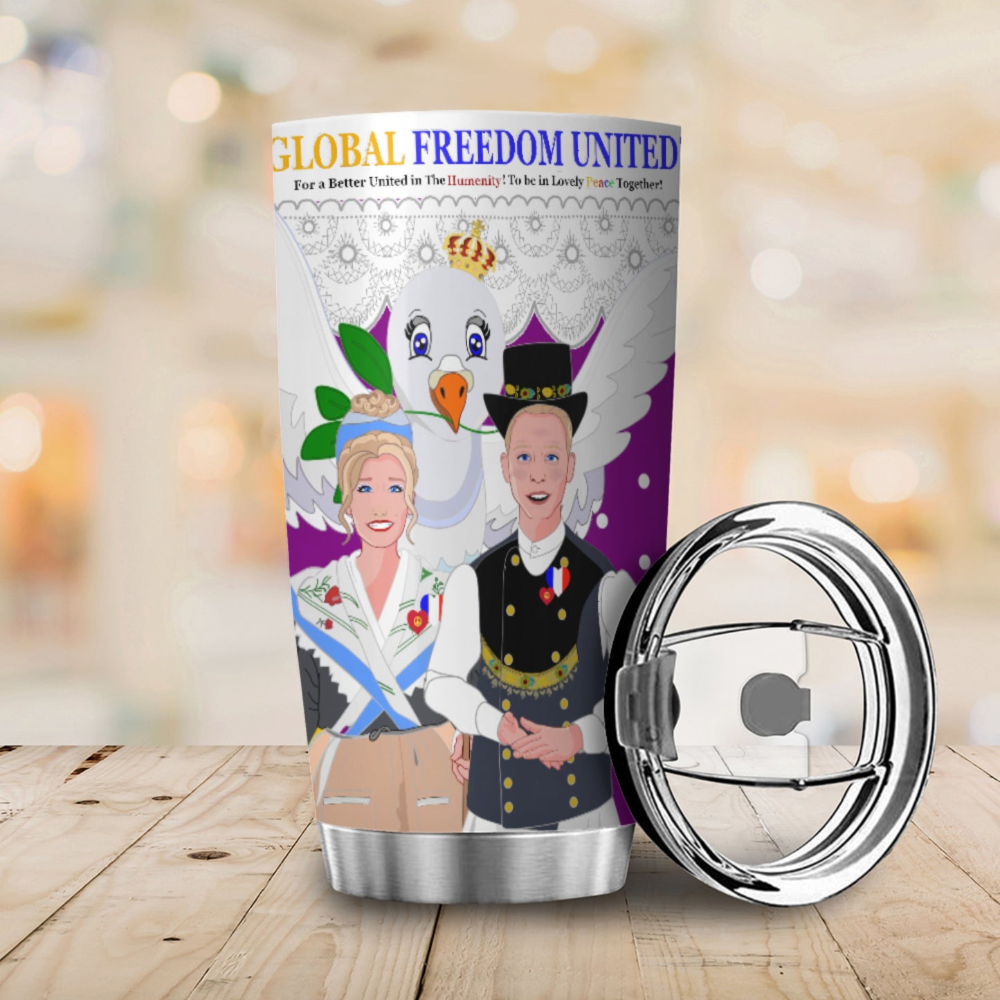 Tumbler GLOBAL FREEDOM UNITED© Couple French Lilac1