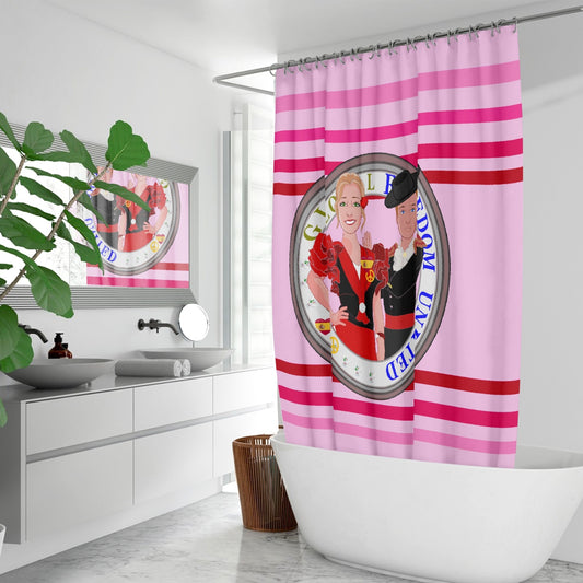 GLOBAL FREEDOM UNITED© Couple Spain Pink1 Quick-drying Shower Curtain