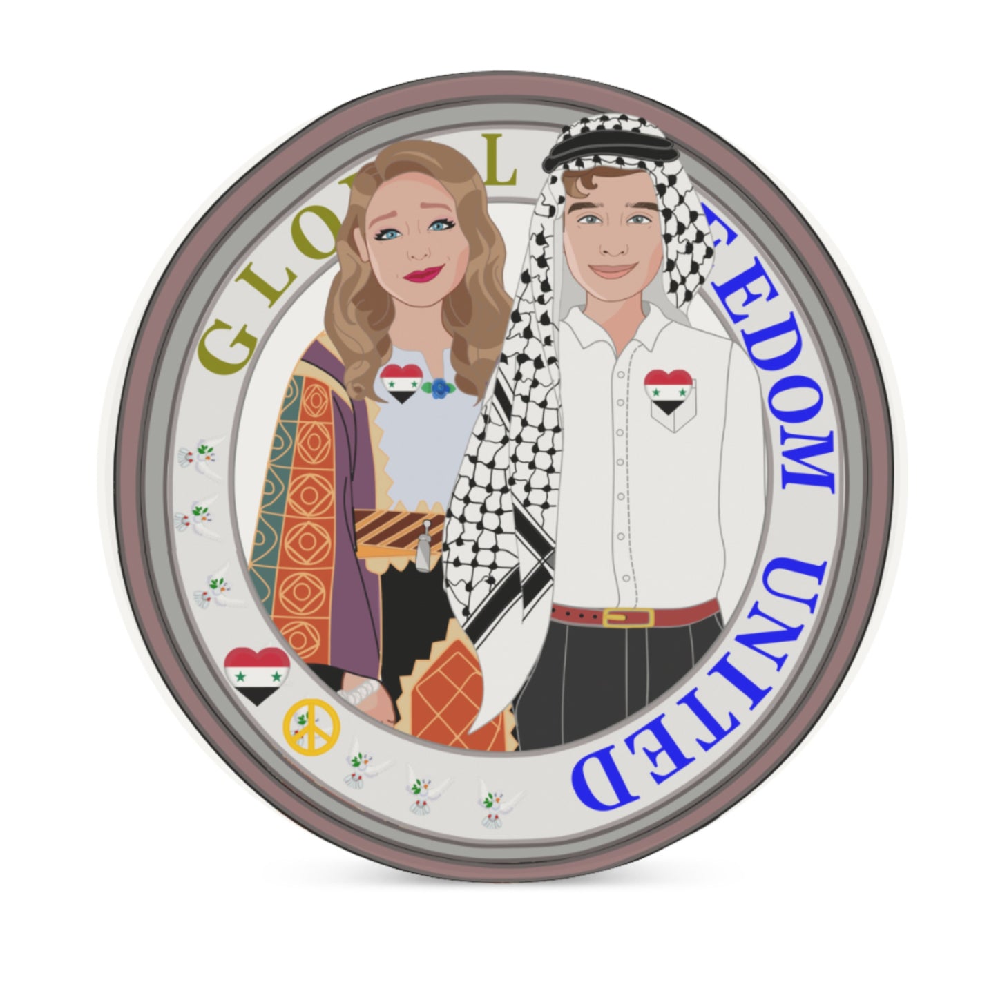 Ceramic Coasters GLOBAL FREEDOM UNITED© Couple Syria
