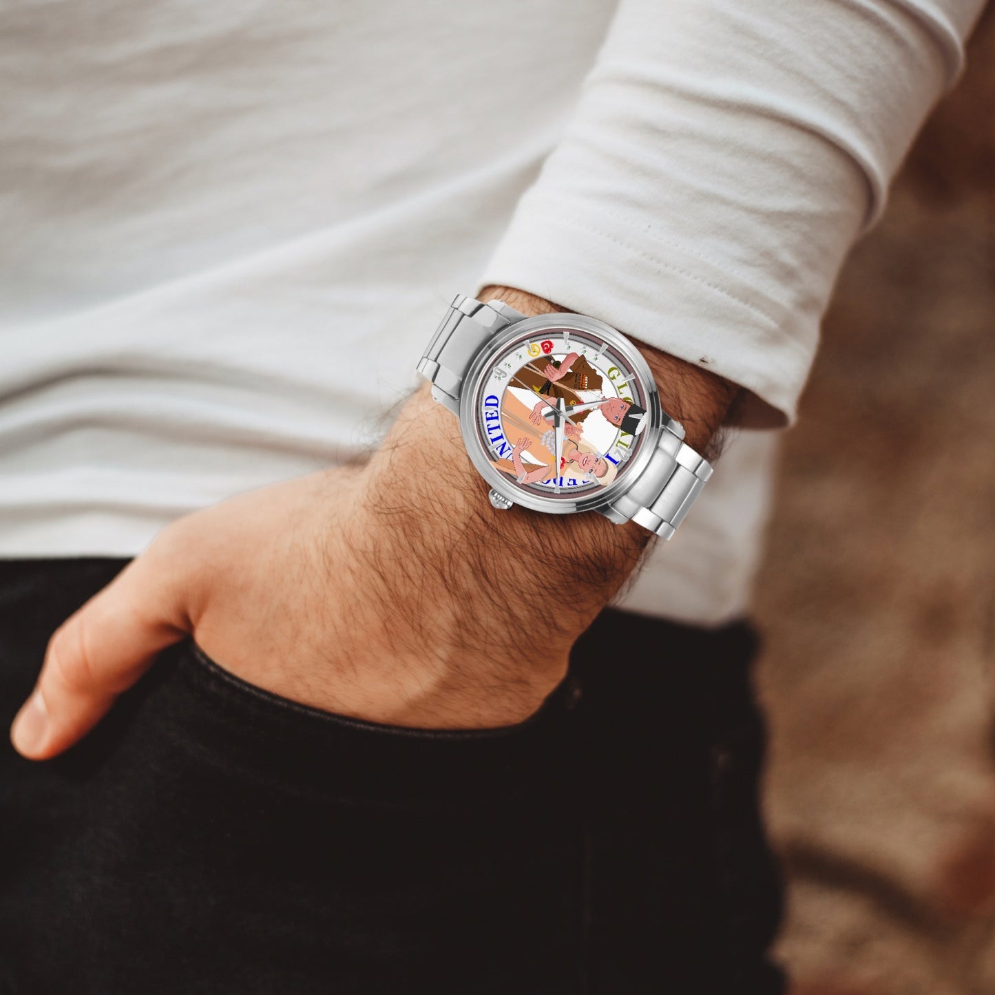 GLOBAL FREEDOM UNITED© Couple Turkey New Steel Strap Automatic Watch (With Indicators)