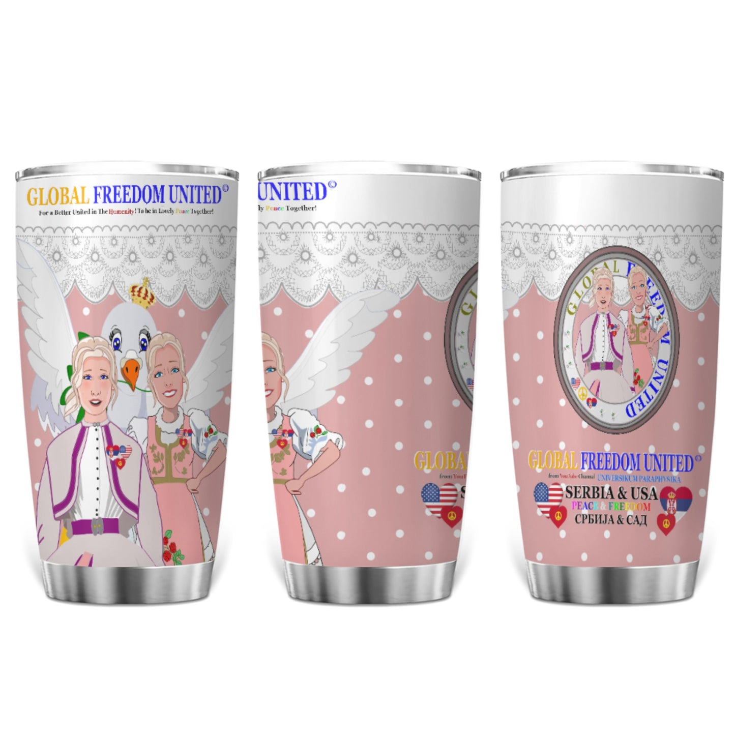 Tumbler 2 GLOBAL FREEDOM UNITED© Women Serbia & USA Pink1