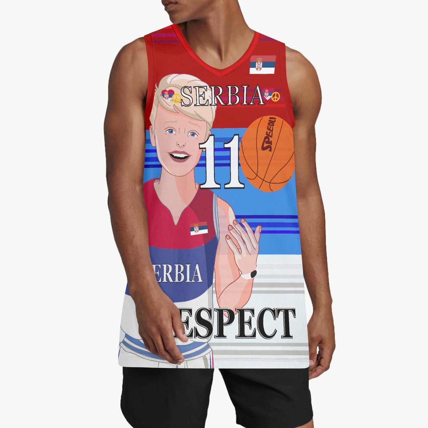 Basketball Jersey GLOBAL FREEDOM UNITED COUPLE EDITION SERBIA MEN V1 11