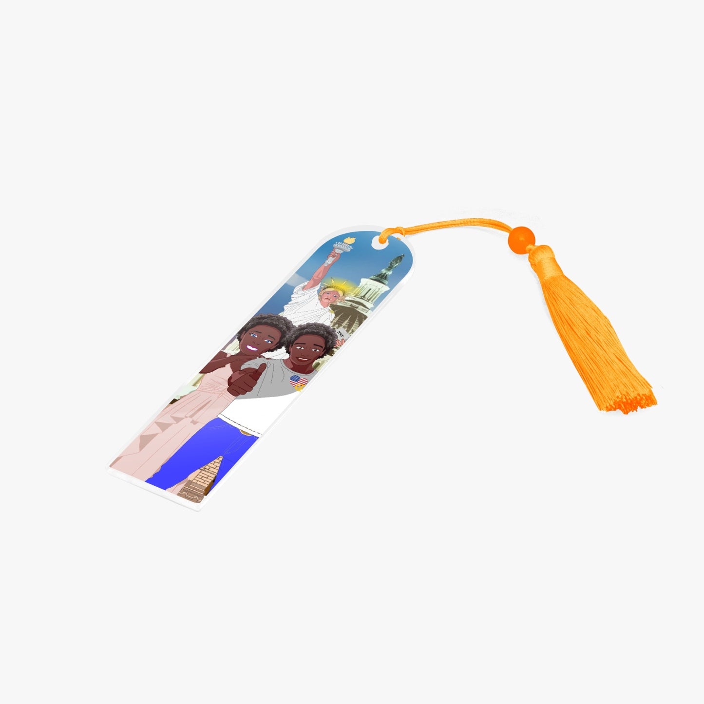 Acrylic Bookmark - Semicircle GLOBAL FREEDOM UNITED© COUPLE USA V1