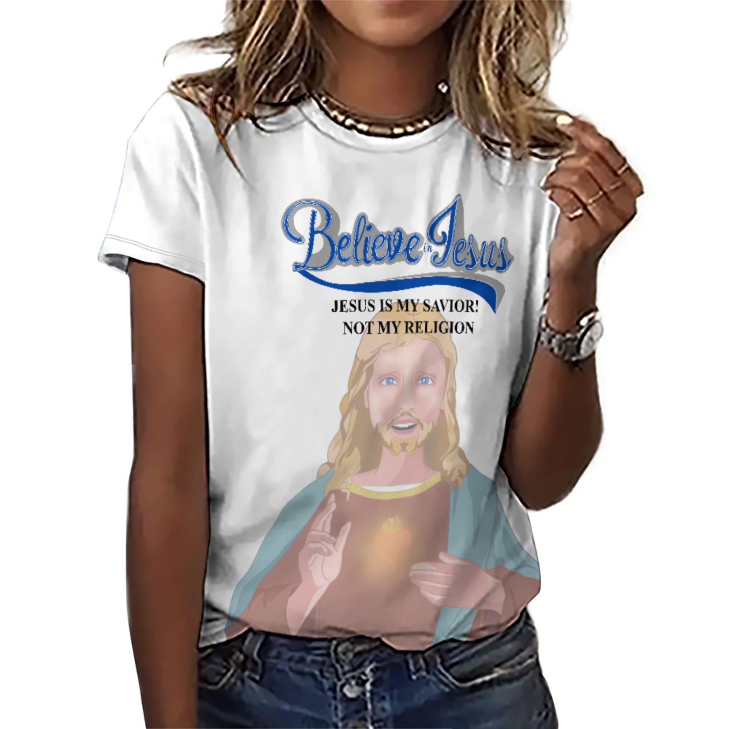 Women´s T-shirt  Wight  GLOBAL FREEDOM UNITED© Jesus Is My Savior V2