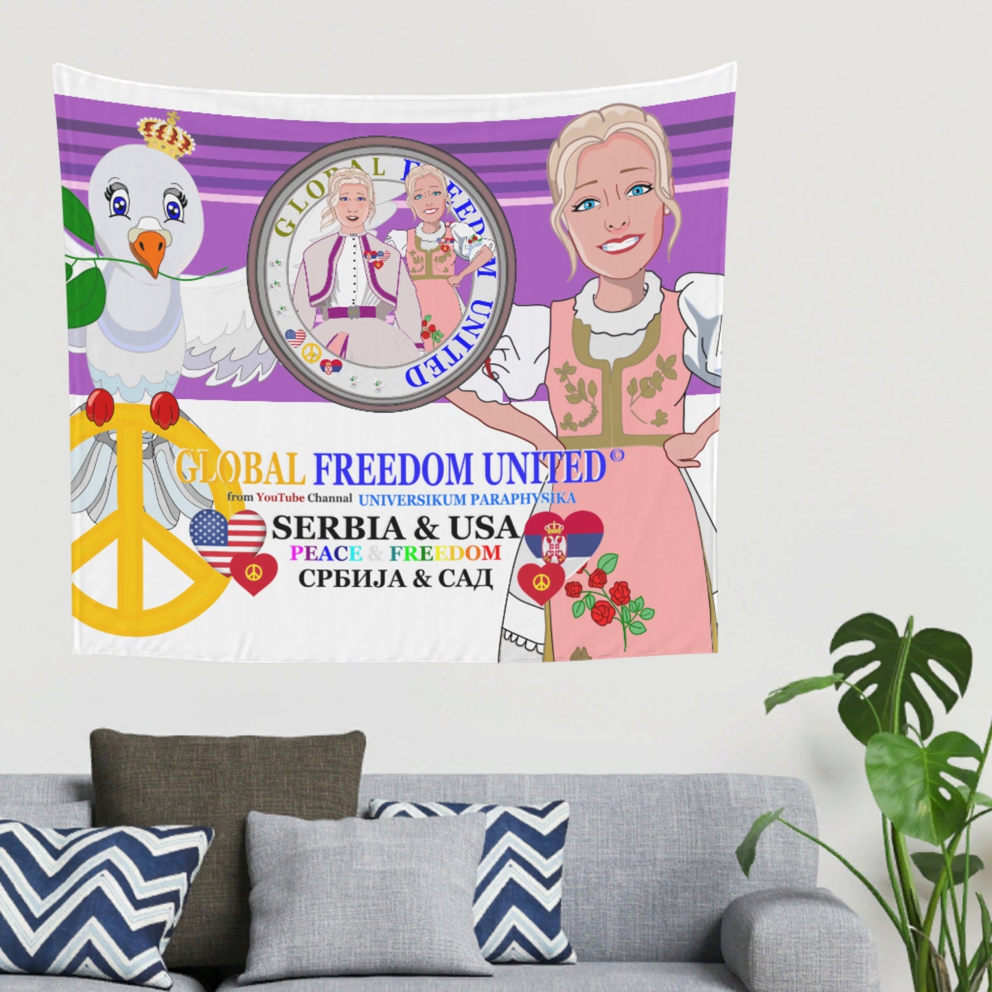 Tupestry GLOBAL FREEDOM UNITED© Women Serbia & USA Lilac