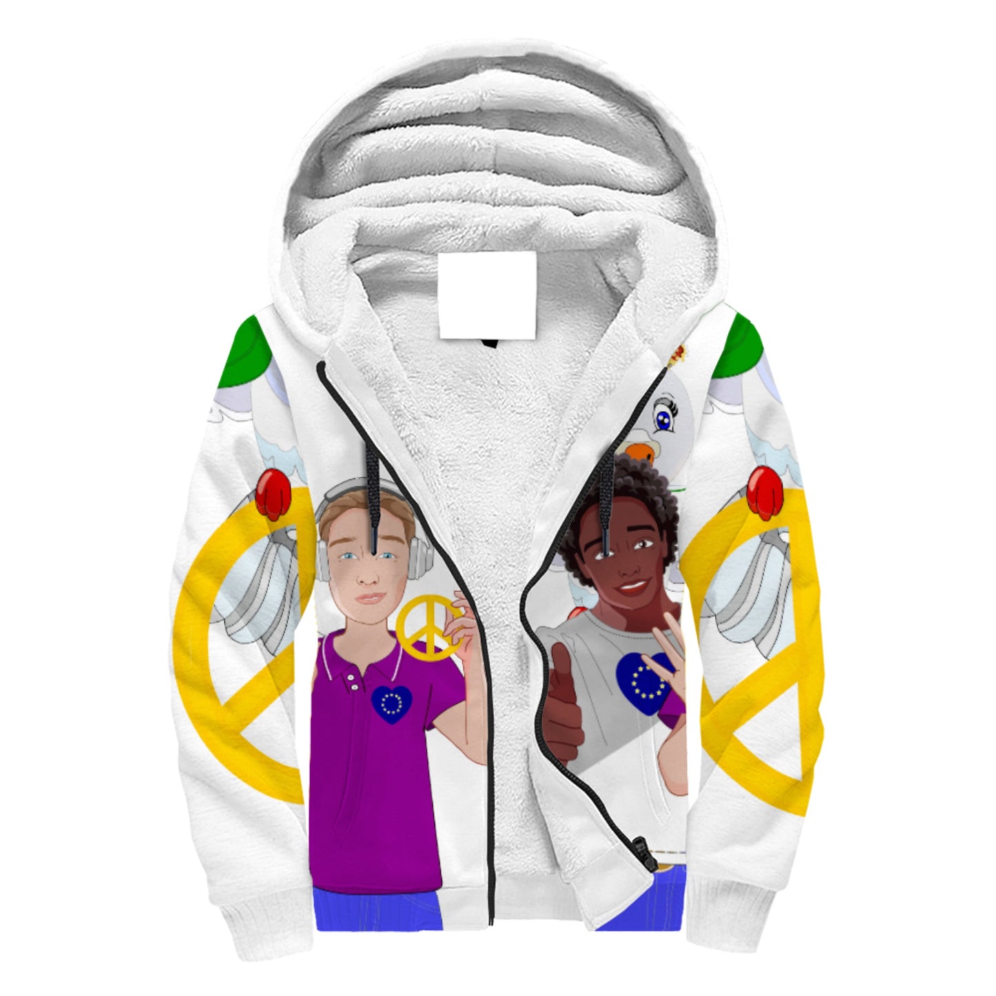 Plush Hoodie GLOBAL FREEDOM UNITED© Men Anti Racism & Fascism BIG 1