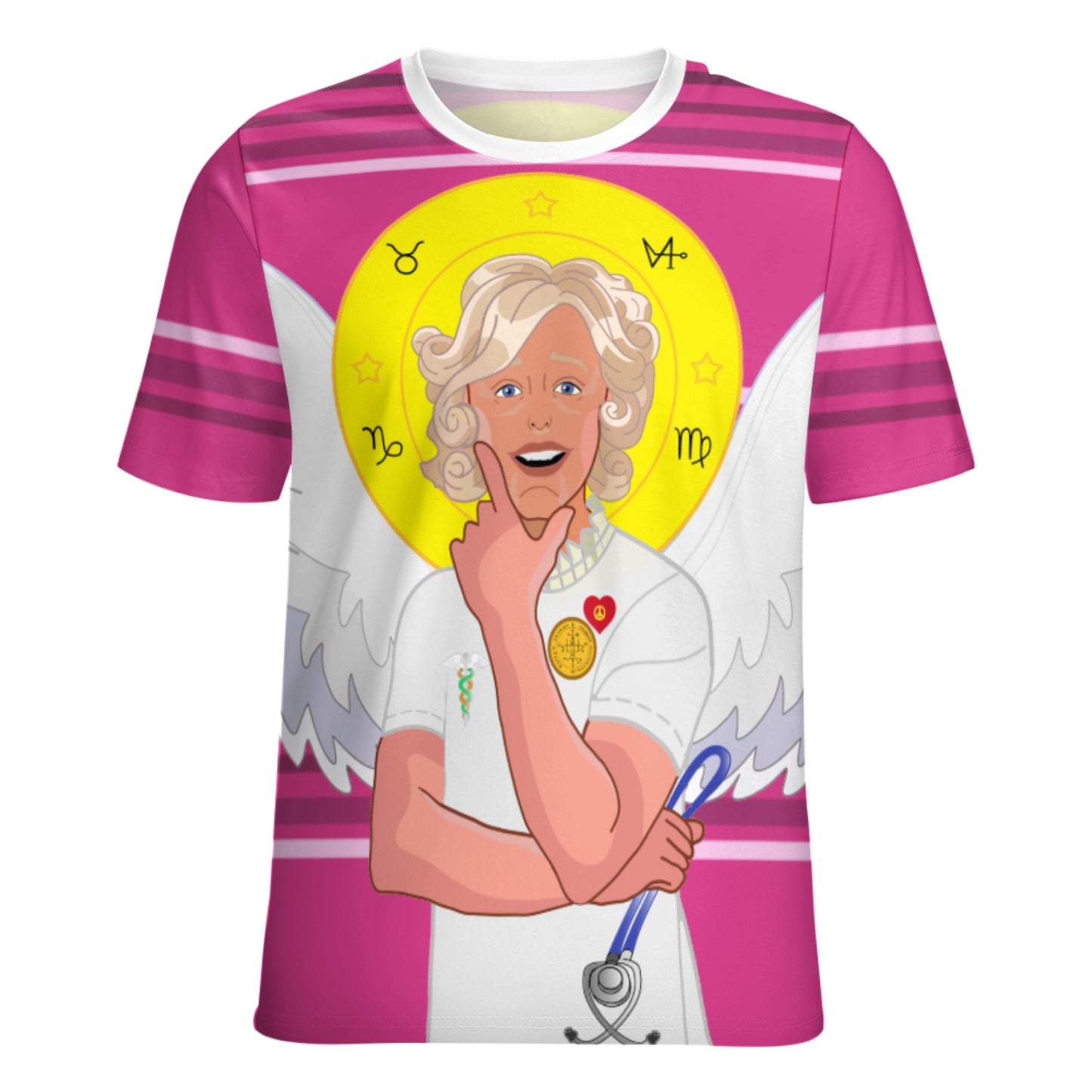Women´s T-shirt 2 GLOBAL FREEDOM UNITED© Archangel Gabriel Arabic Pink2