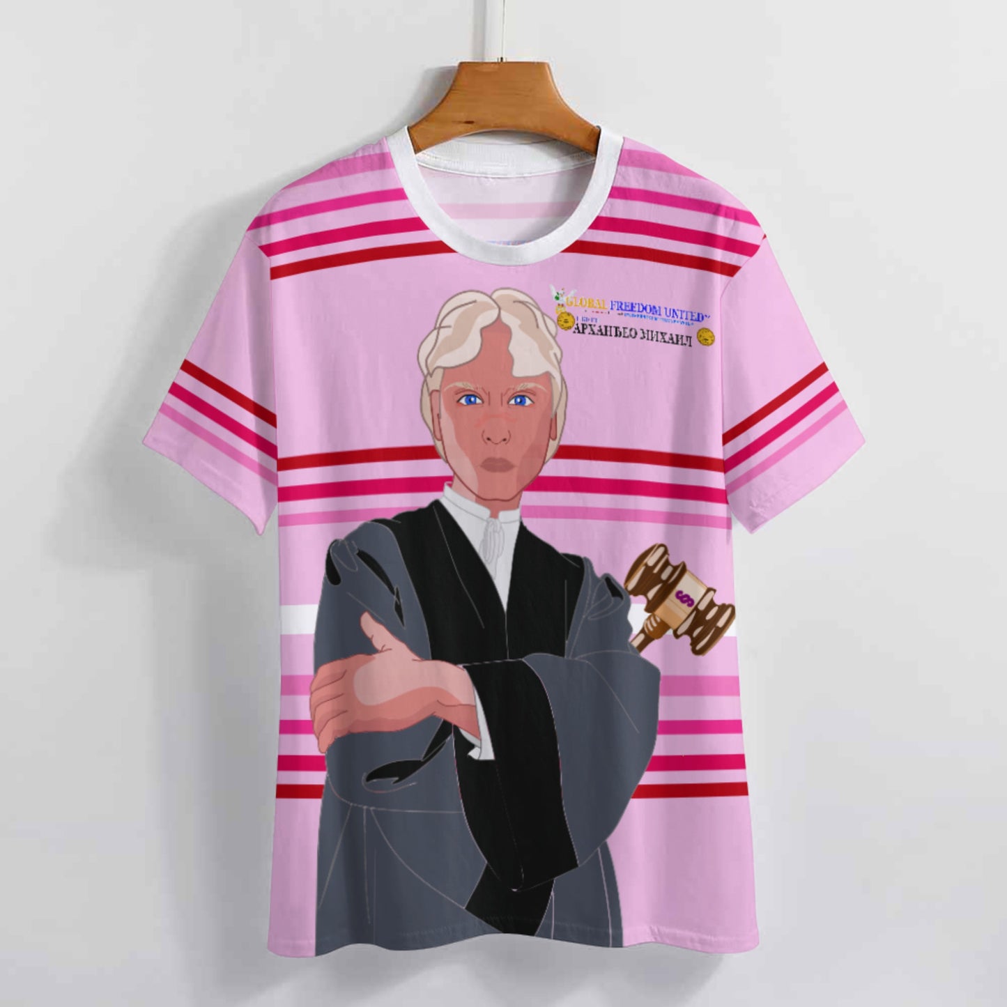 Women´s T-shirt  GLOBAL FREEDOM UNITED© Archangel Michael Serbia V5 Pink1