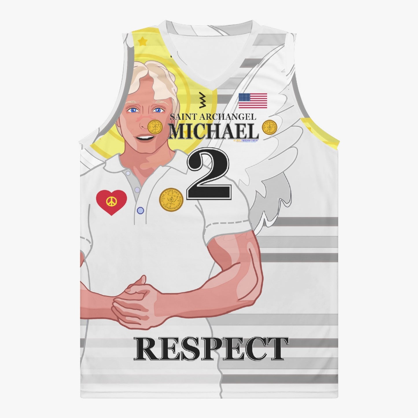 Basketball Jersey GLOBAL FREEDOM UNITED ARCHANGEL MICHAEL USA 2