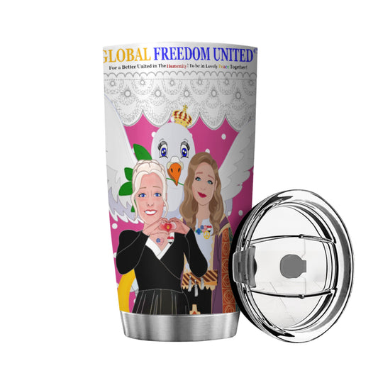 Tumbler GLOBAL FREEDOM UNITED© Women Syria & USA Pink2