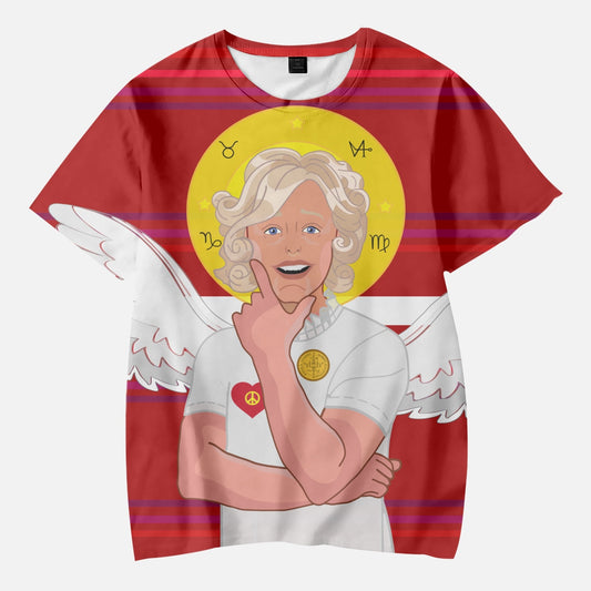 AOP Kids' Short T-Shirts GLOBAL FREEDOM UNITED© ARCHANGEL GABRIEL GERMAN  RED