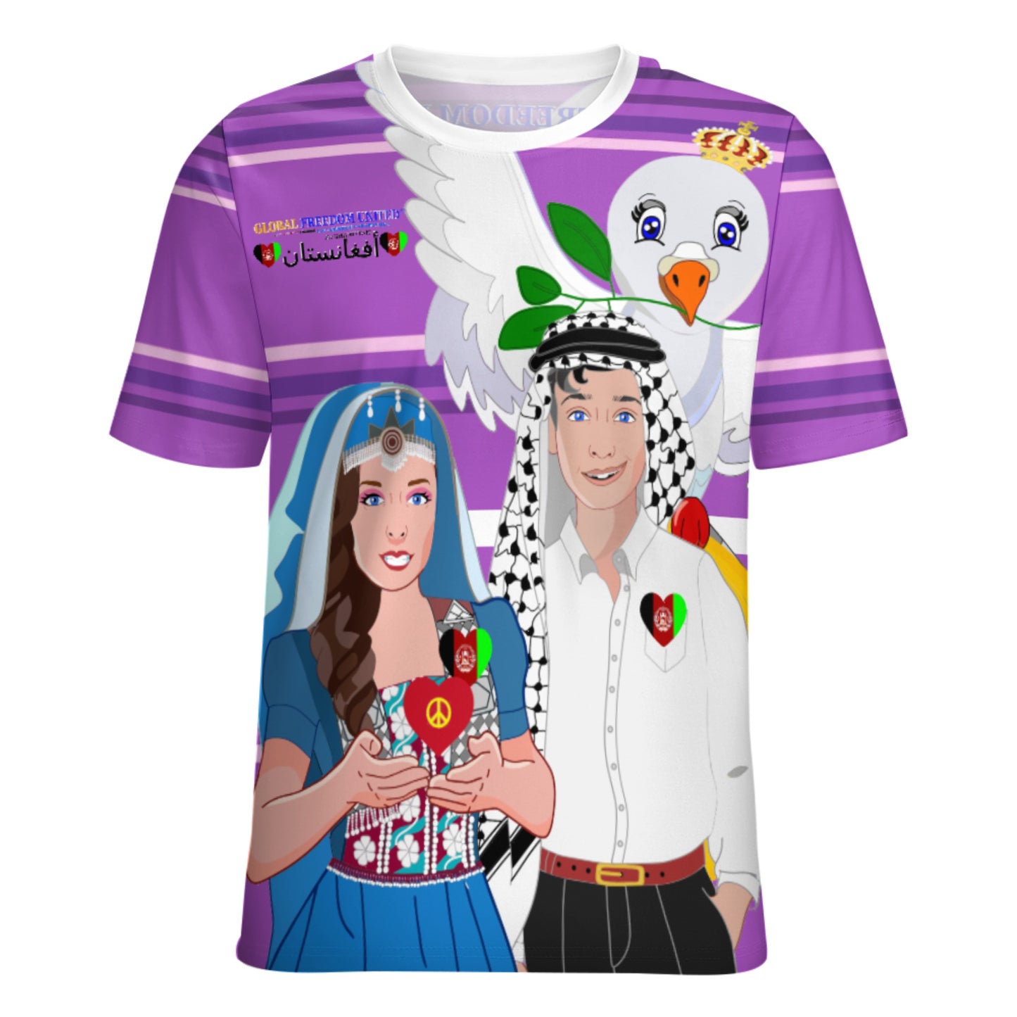 Women´s T-shirt 2 GLOBAL FREEDOM UNITED© Couple Afghanistan Lilac